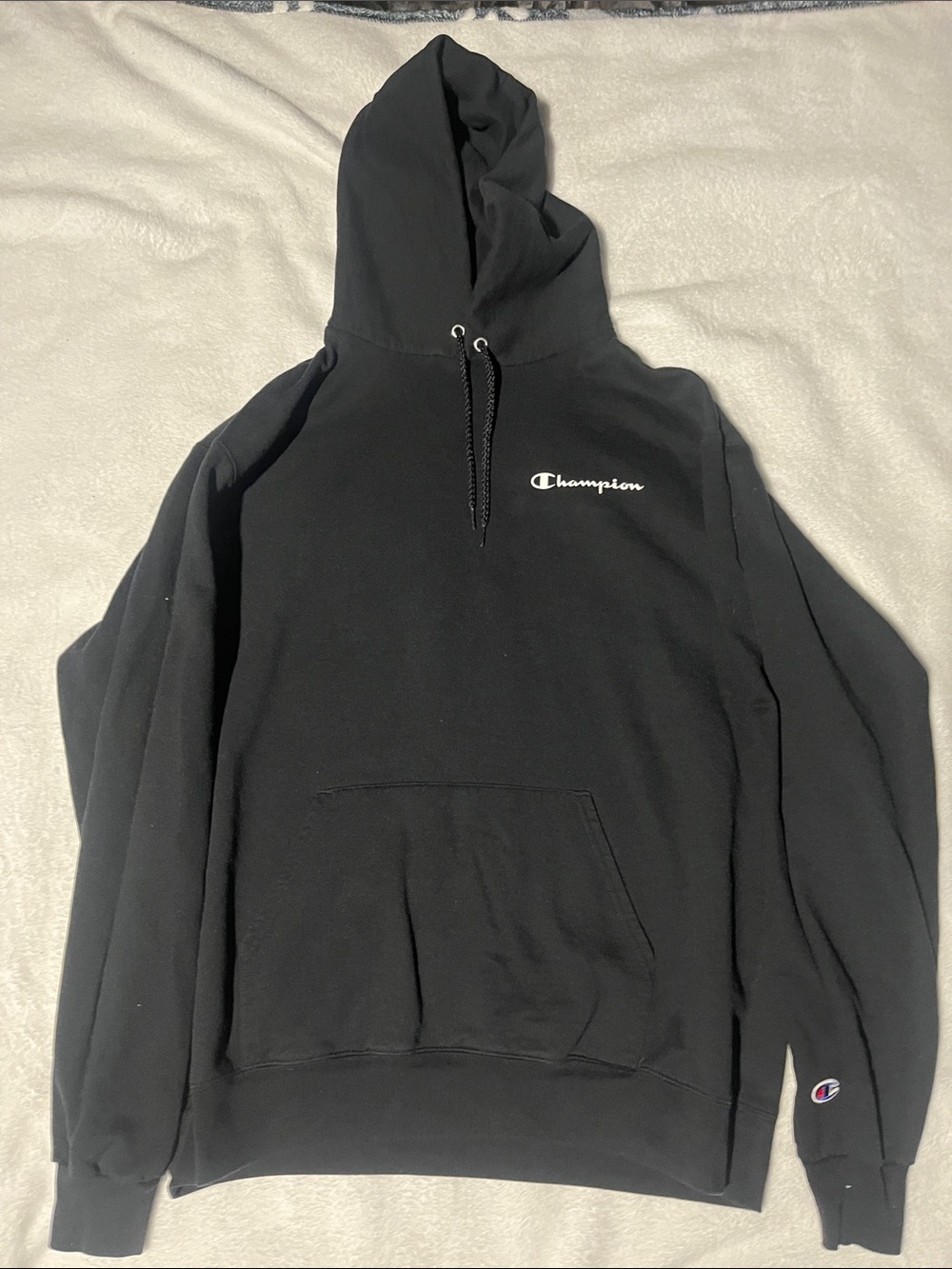 Champion Men’s Black Crewneck Hoodie Sweatshirt